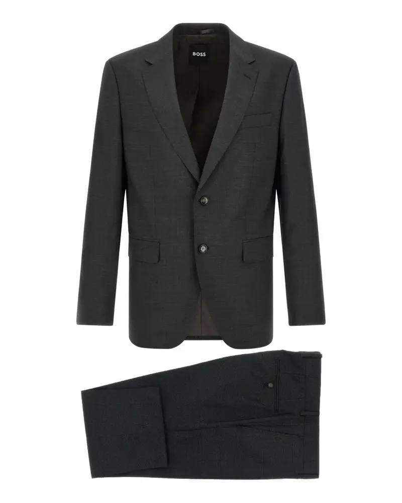 HUGO BOSS micro-pattern single-breasted suit - Grau Grau