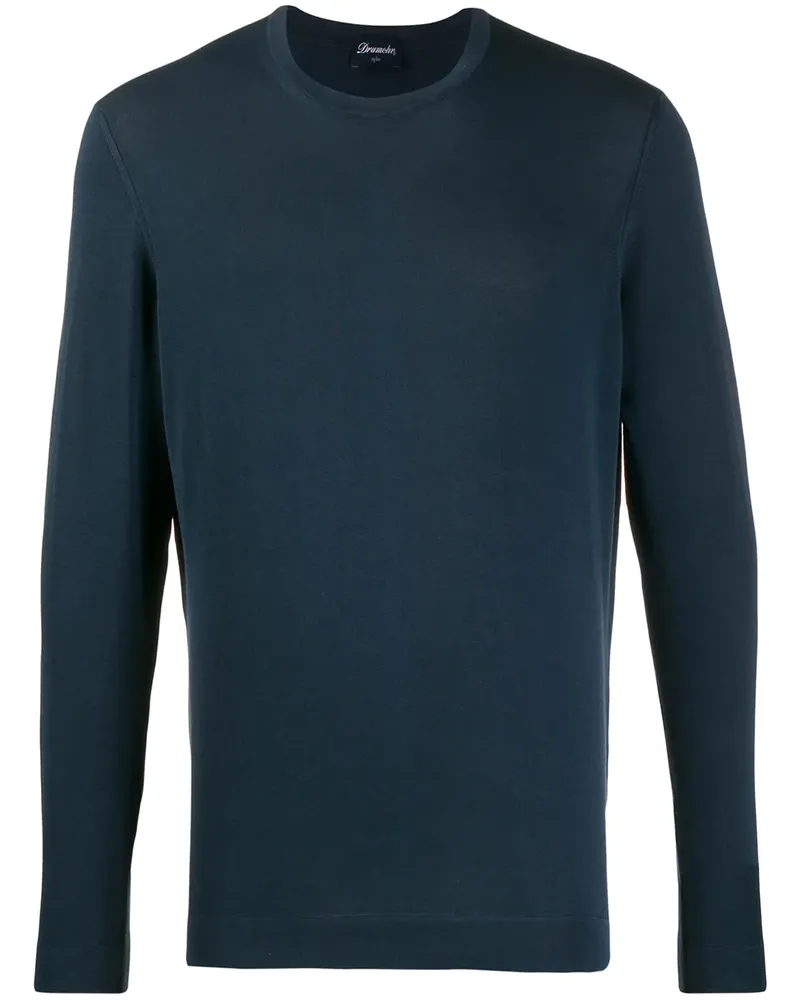 Drumohr  Pullover mit Rundhalsausschnitt - Blau Blau