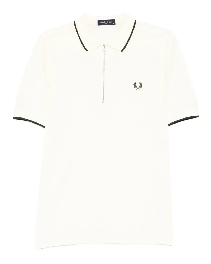 Fred Perry Poloshirt aus Krepp-Piqué - Weiß Weiß