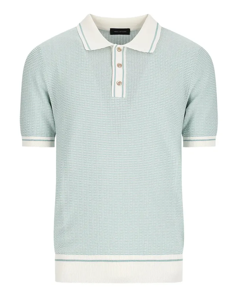 Tagliatore waffle-knit tipped polo shirt - Blau Blau