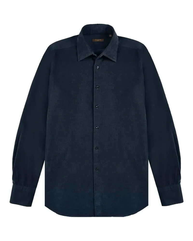 Glanshirt Hemd aus Cord - Blau Blau