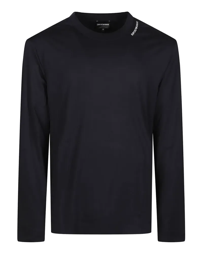 Emporio Armani logo-print long-sleeve T-shirt - Schwarz Schwarz