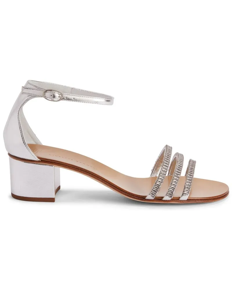 Giuseppe Zanotti Sandalen im Metallic-Look - Silber Silber