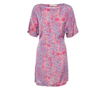 Seiden-Minikleid mit Blumen-Print - Rosa