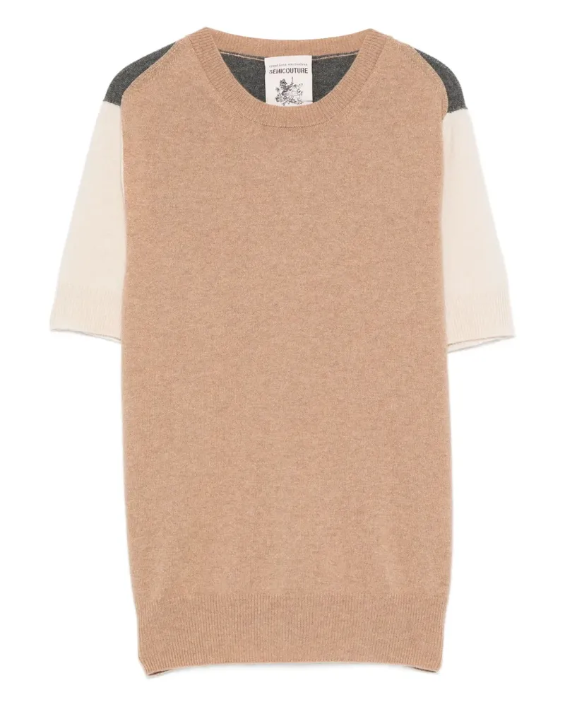Semicouture Oberteil in Colour-Block-Optik - Braun Braun