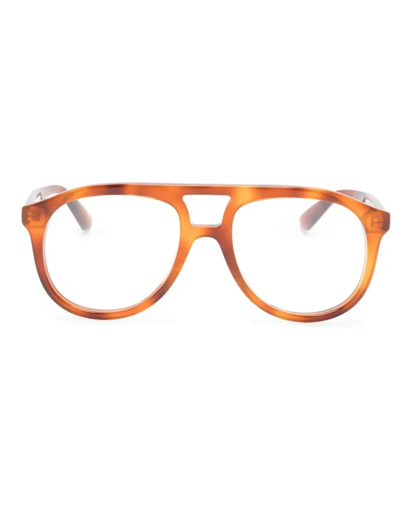 Gucci Runde Brille in Schildpattoptik - Braun Braun