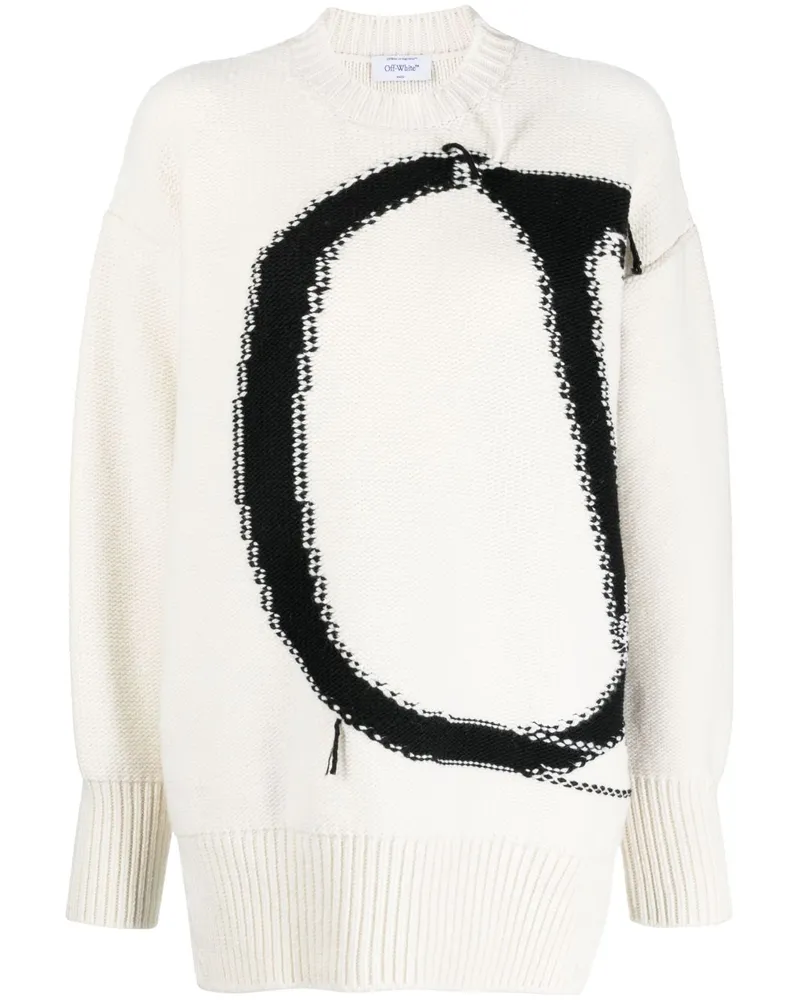 OFF-WHITE Pullover mit Intarsien-Logo - Weiß Weiß