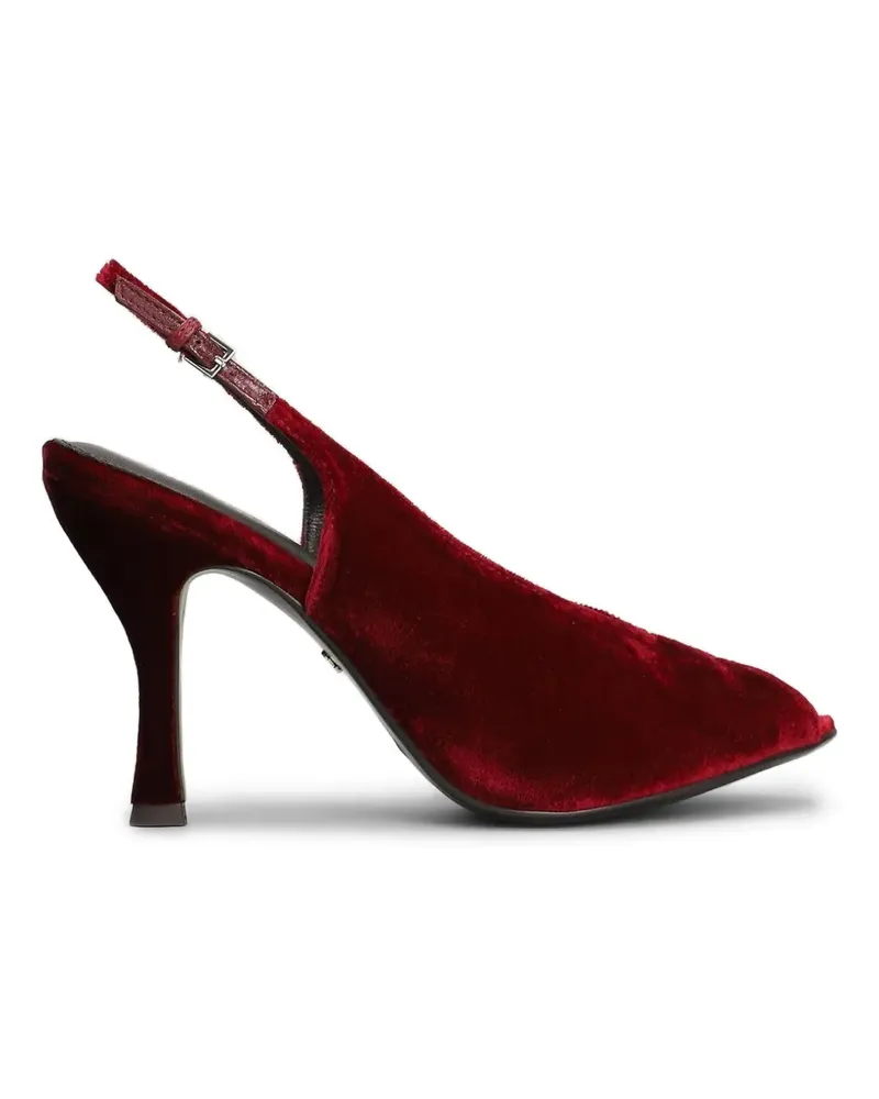 Lola Cruz Gabriette Pumps aus Samt 95mm - Rot Rot