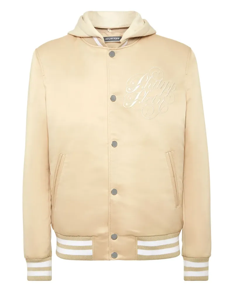 Philipp Plein Bomberjacke mit Logo-Stickerei - Nude Nude