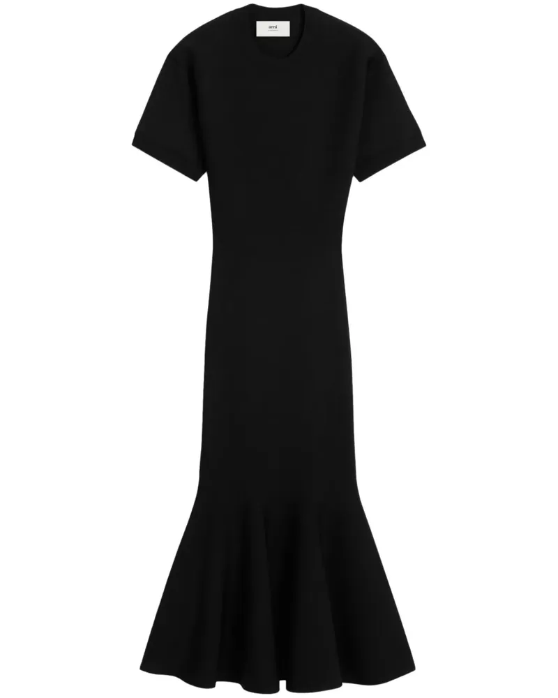 AMI Paris Mermaid Midikleid - Schwarz Schwarz