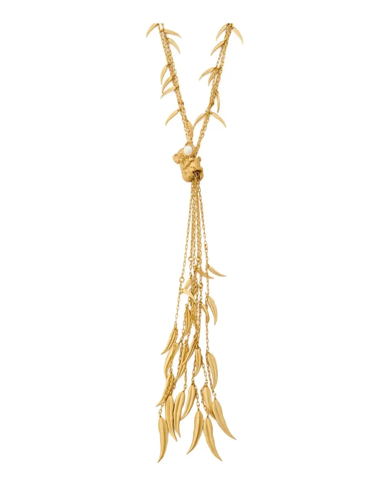 Zimmermann Mira Lariat leaf koala-charm necklace - Gold Gold