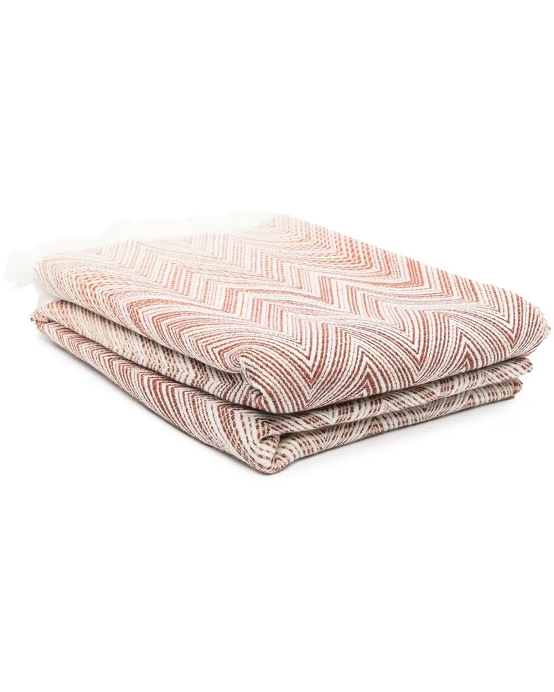 Missoni Home Decke mit Zickzackmuster - Braun Braun