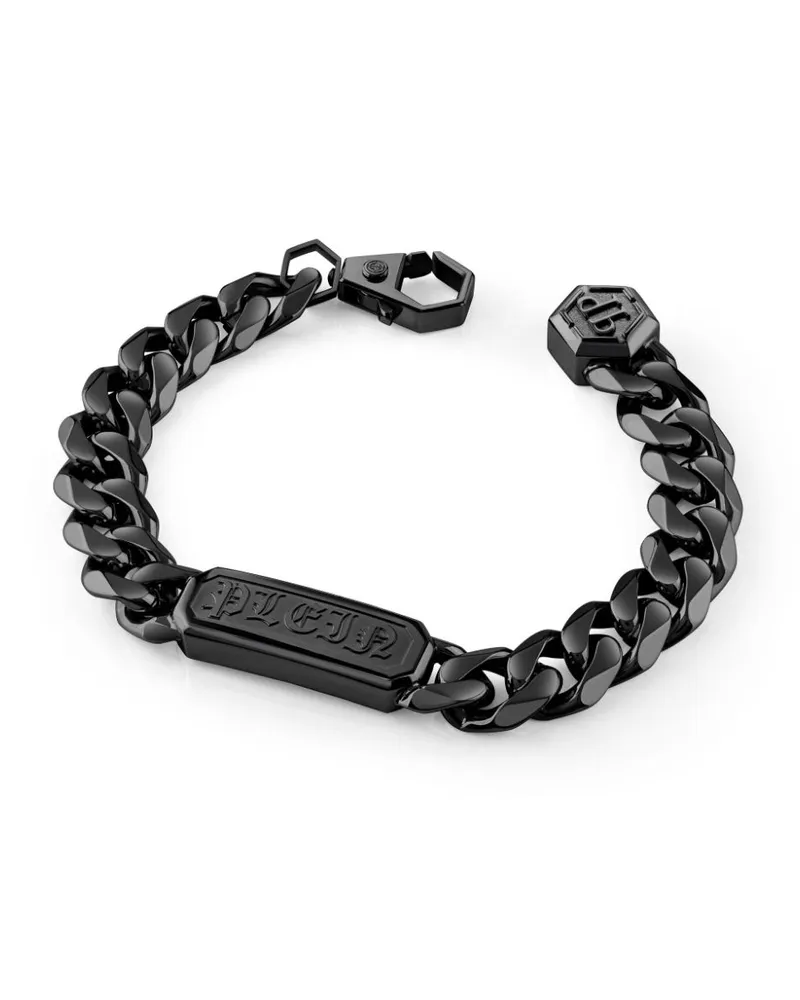 Philipp Plein Gothic Tag Armband - Schwarz Schwarz