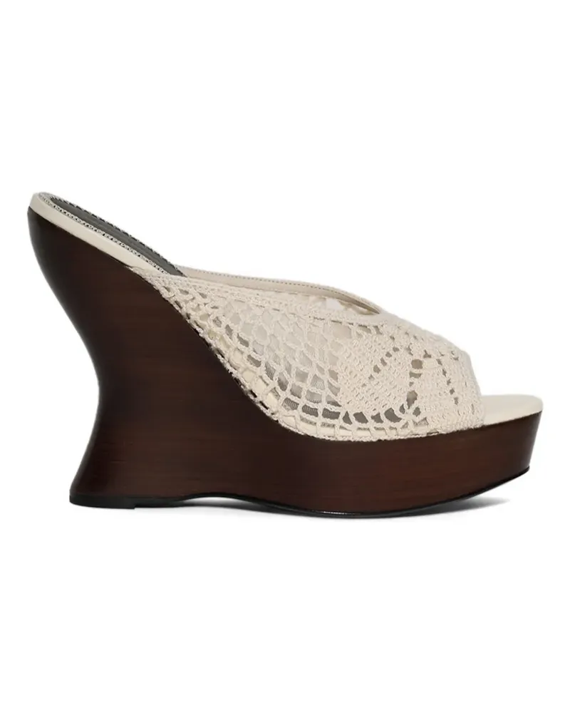 Magda Butrym crochet wedge sandals - Nude Nude