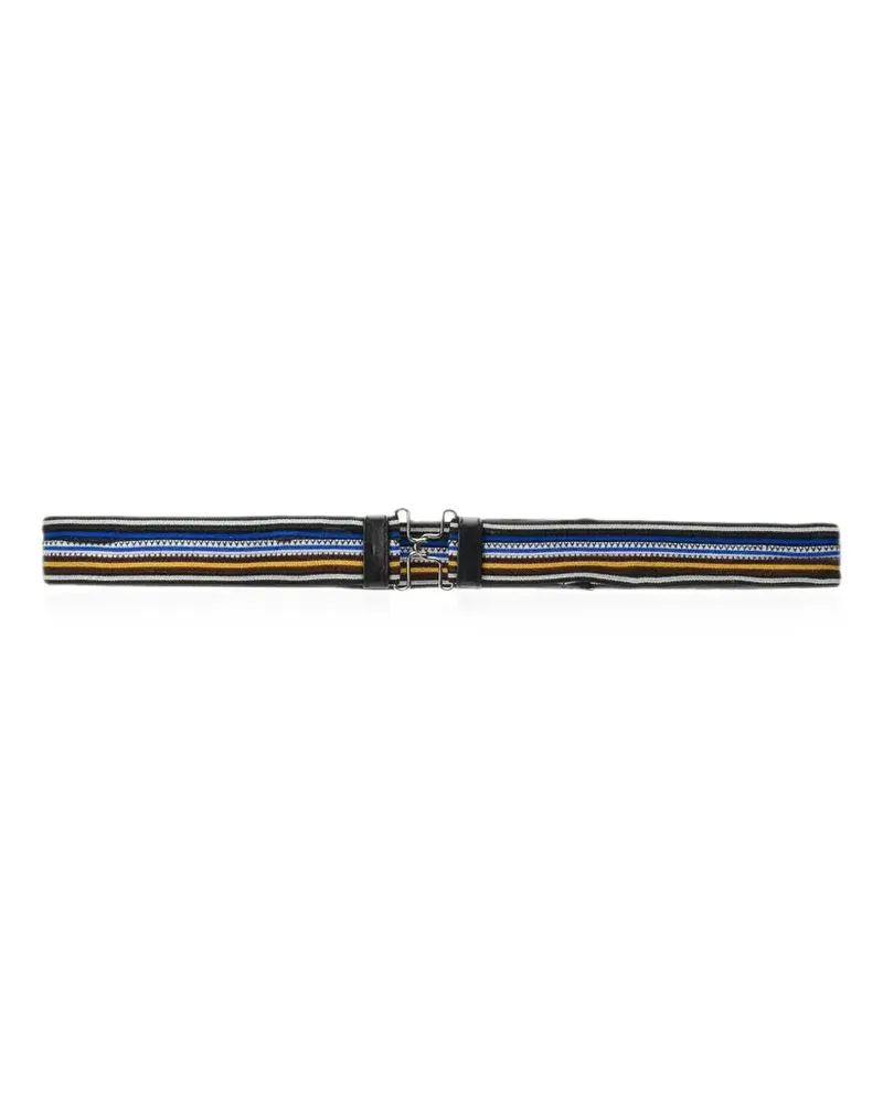 Prada striped clasp-buckle belt - Schwarz Schwarz