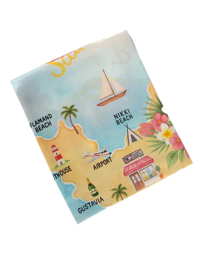 MC2 Saint Barth map-print scarf - Blau Blau