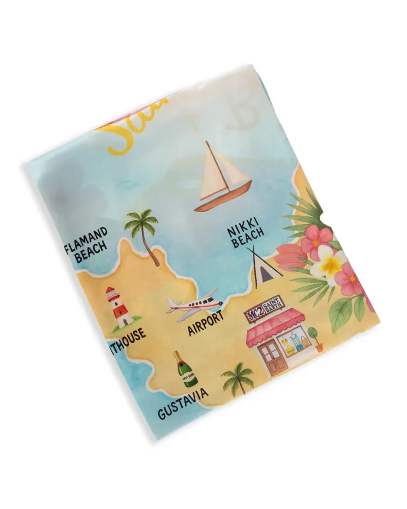 MC2 Saint Barth map-print scarf - Blau Blau
