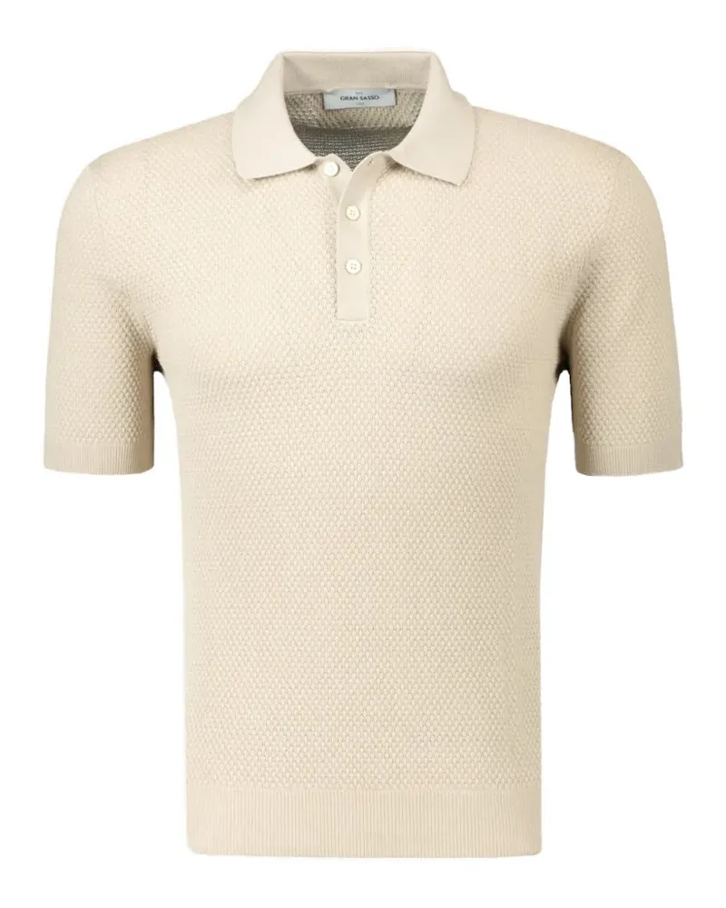 Gran Sasso waffle-knit polo shirt - Nude Nude