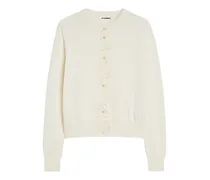 Cardigan mit gehäkelten Blumen - Weiß