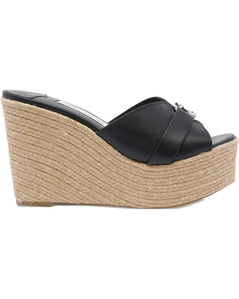 Jimmy Choo Wedge-Sandalen im Espadrilles-Look 100mm - Schwarz Schwarz