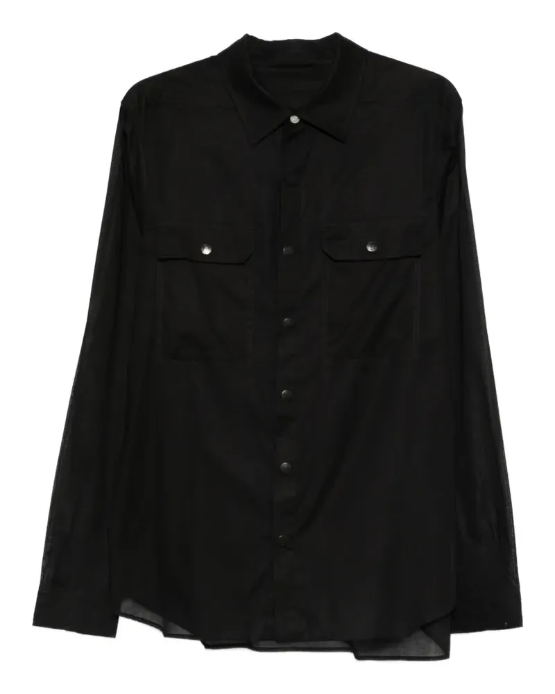 Rick Owens Hemd mit Brusttaschen - Schwarz Schwarz