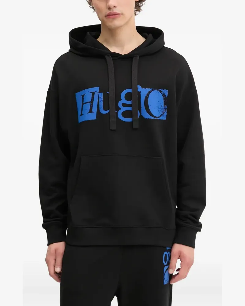 HUGO BOSS Hoodie mit Logo-Print - Schwarz Schwarz