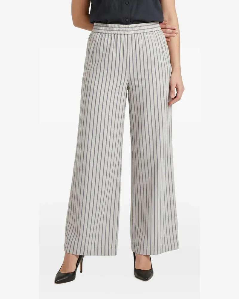 Brunello Cucinelli striped wide-leg trousers - Weiß Weiß