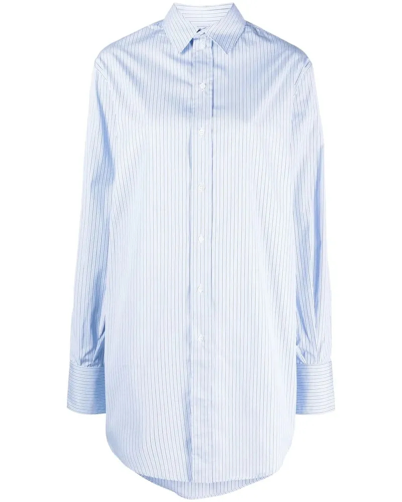 Sa Su Phi Gestreiftes Hemd mit langem Schnitt - Blau Blau