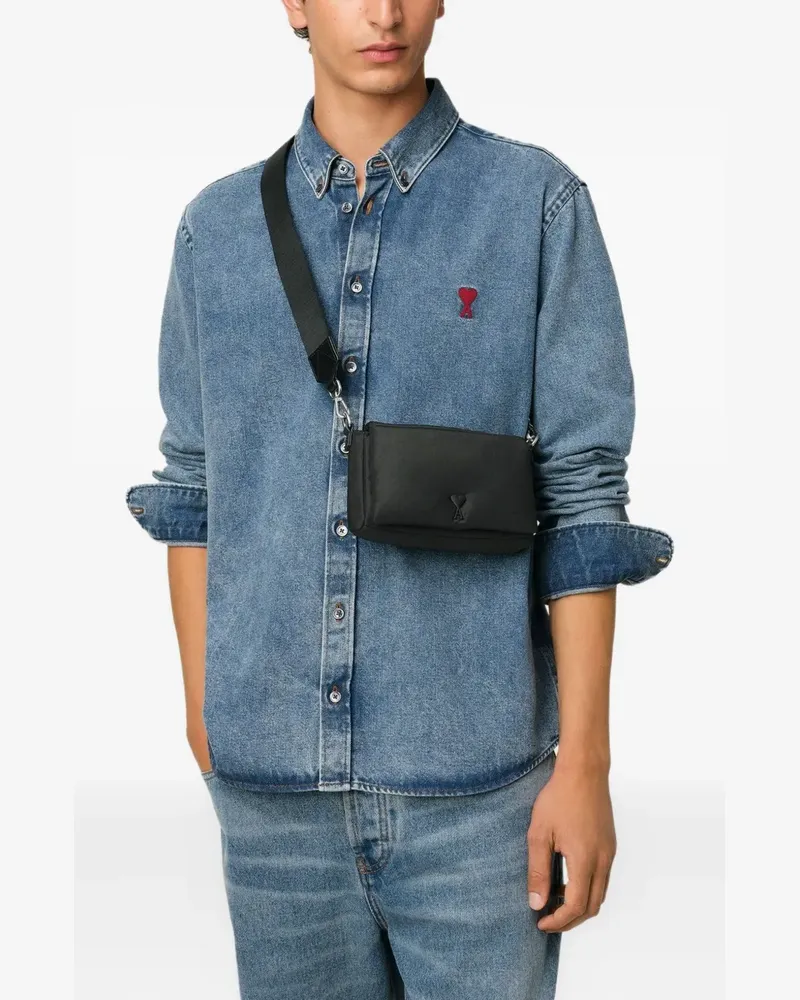 AMI Paris Ami de Coeur Schultertasche - Schwarz Schwarz