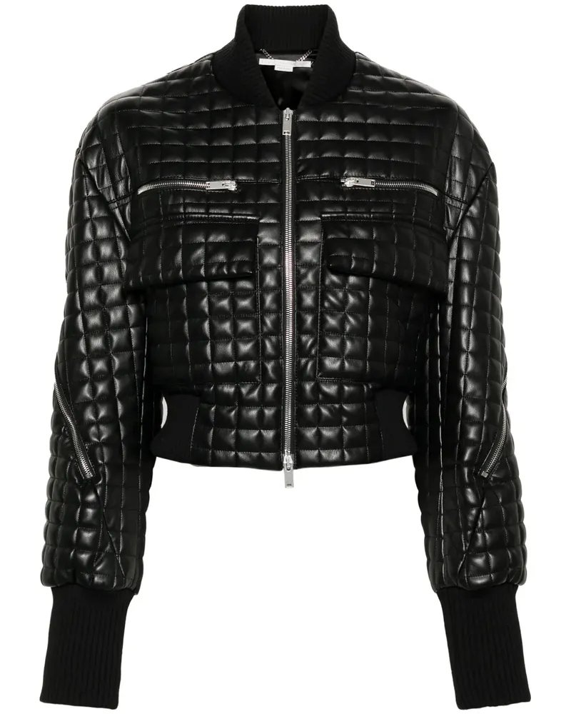Stella McCartney Gesteppte Lederjacke - Schwarz Schwarz