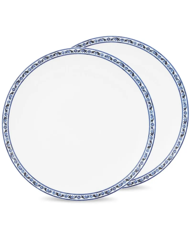 Dolce & Gabbana Teller mit Mediterraneo-Rand (2er-Set) - Weiß Weiß