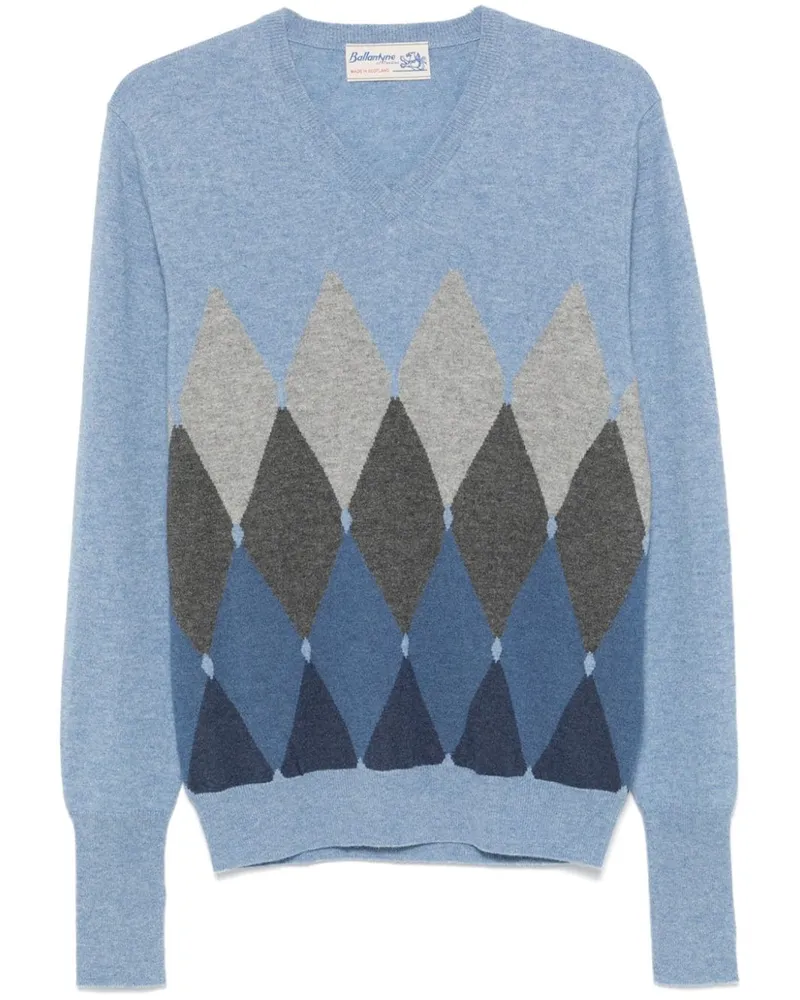 Ballantyne Pullover mit Rautenmuster - Blau Blau