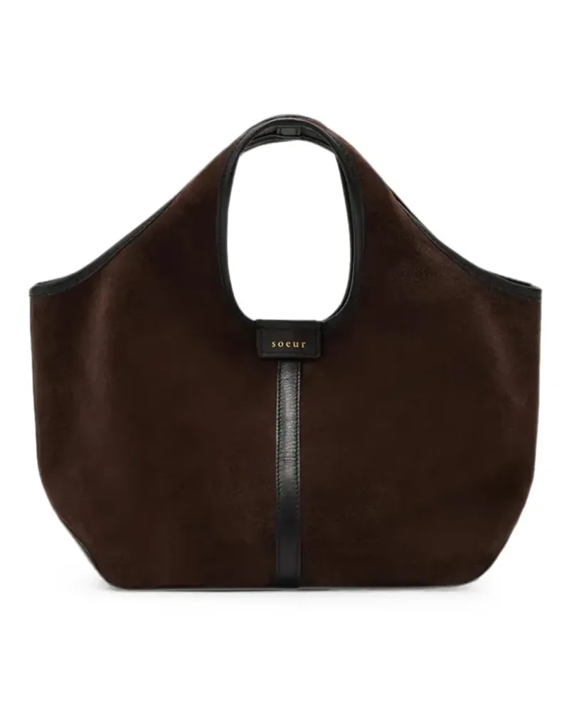 Soeur mini Douce suede-finish tote bag - Braun Braun