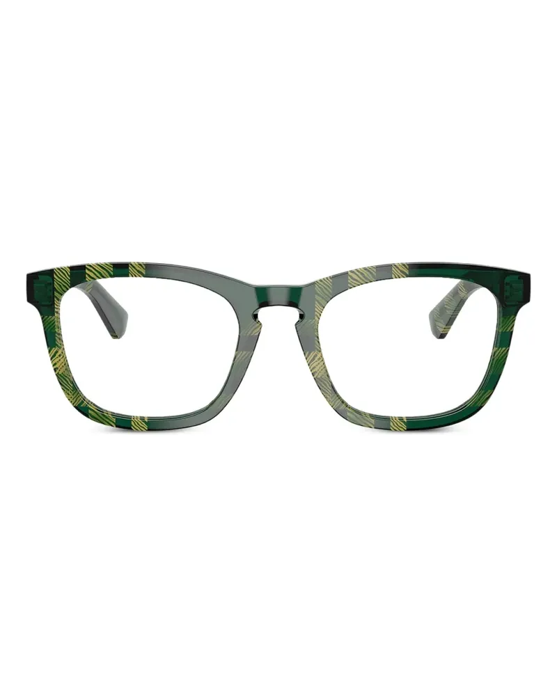 Burberry Eckige Brille mit Check - Grün Grün