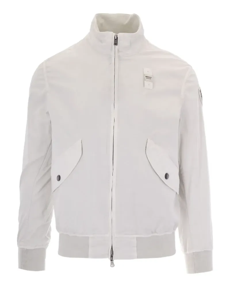 Blauer logo-patch zip-up jacket - Weiß Weiß