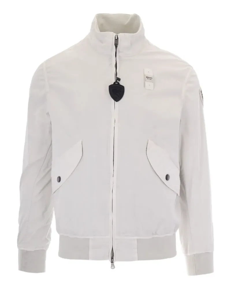 Blauer logo-patch zip-up jacket - Weiß Weiß