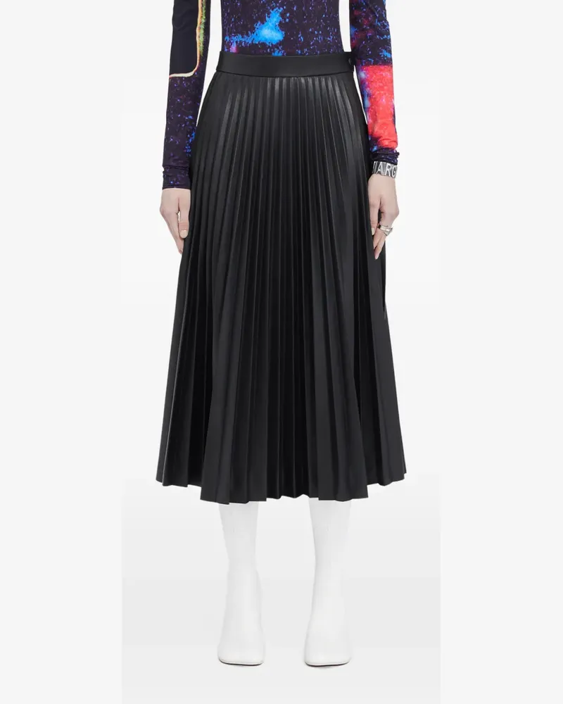 Maison Margiela Midirock mit Falten - Schwarz Schwarz