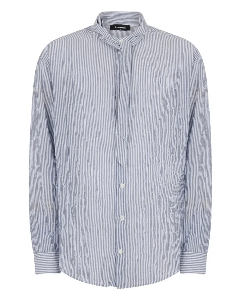 Dsquared2 tie dropped shoulder linen shirt - Blau Blau