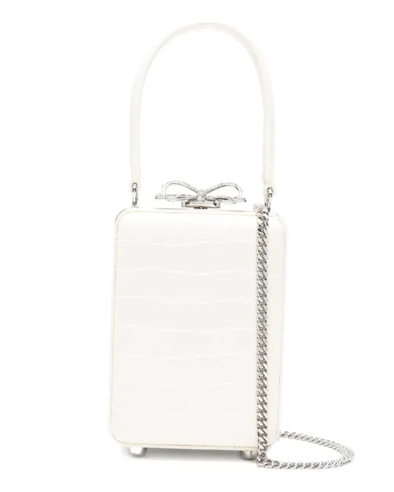 Self-Portrait Tote Bag mit Mikro-Kroko-Optik - Nude Nude