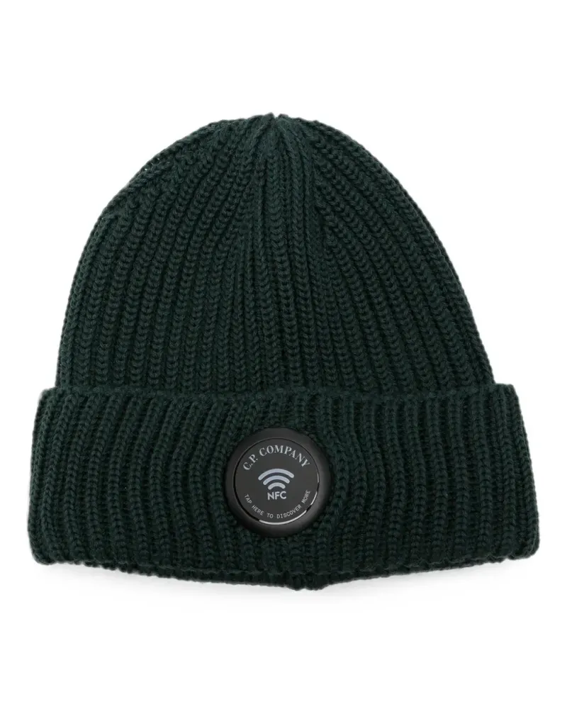C.P. Company Gerippte Beanie - Grün Grün