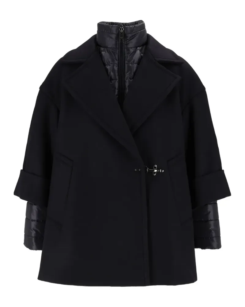 Fay Mantel im Layering-Look - Schwarz Schwarz