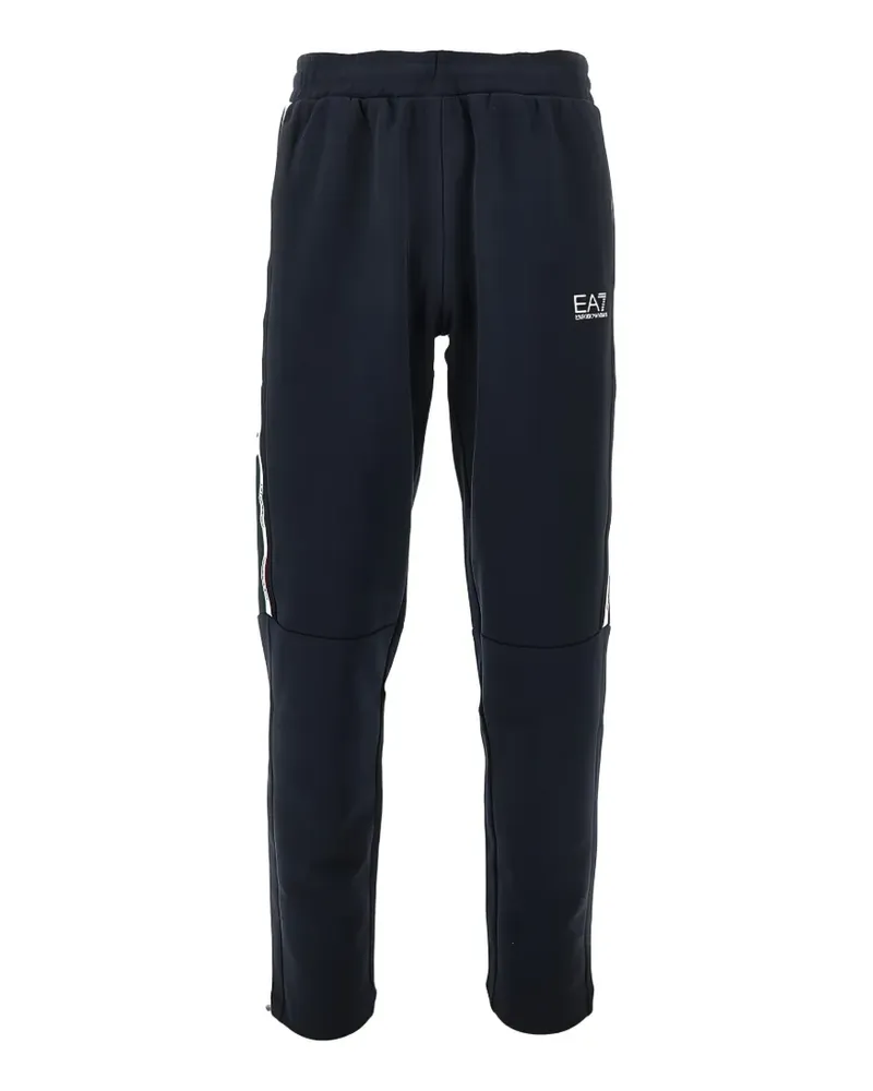 EA7 Gestreifte Jogginghose mit Logo-Print - Blau Blau
