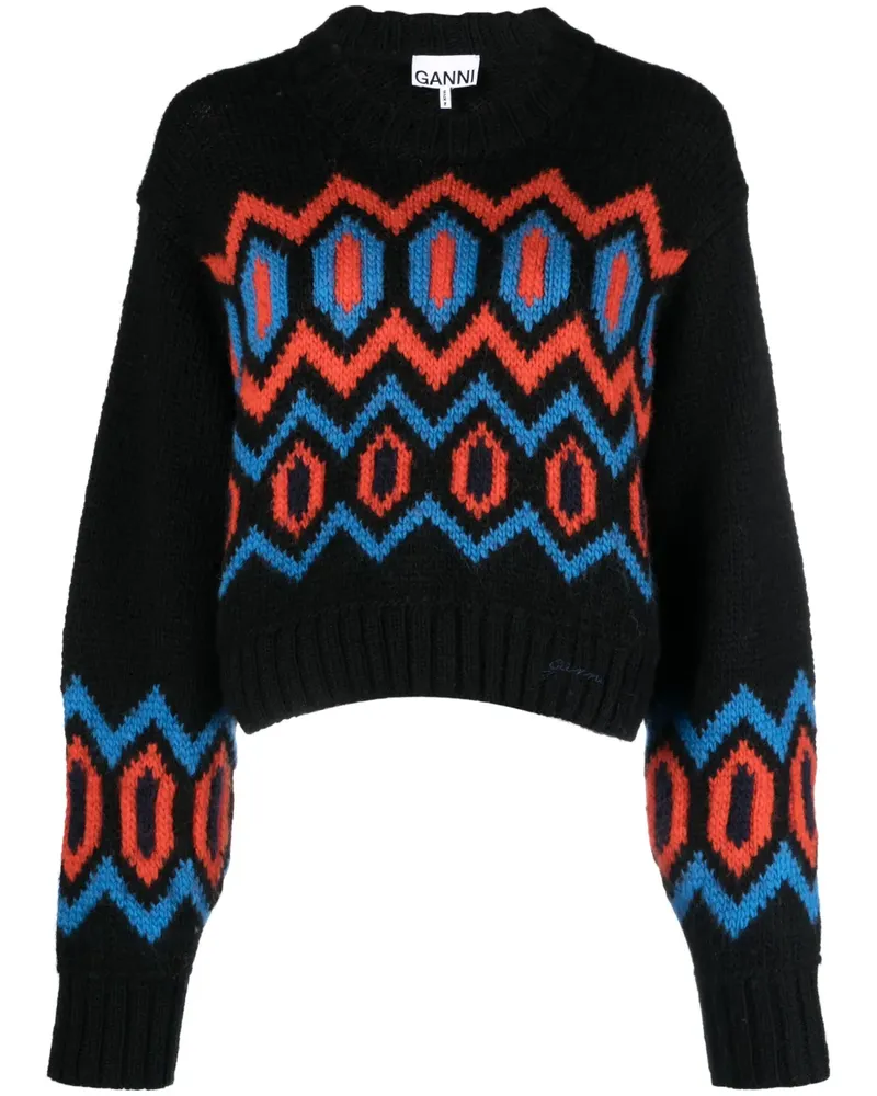 Ganni Klassischer Pullover - Schwarz Schwarz