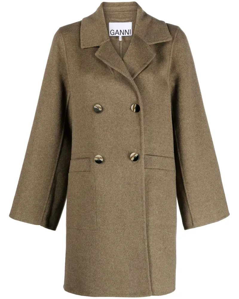 Ganni Doppelreihiger Mantel - Braun Braun