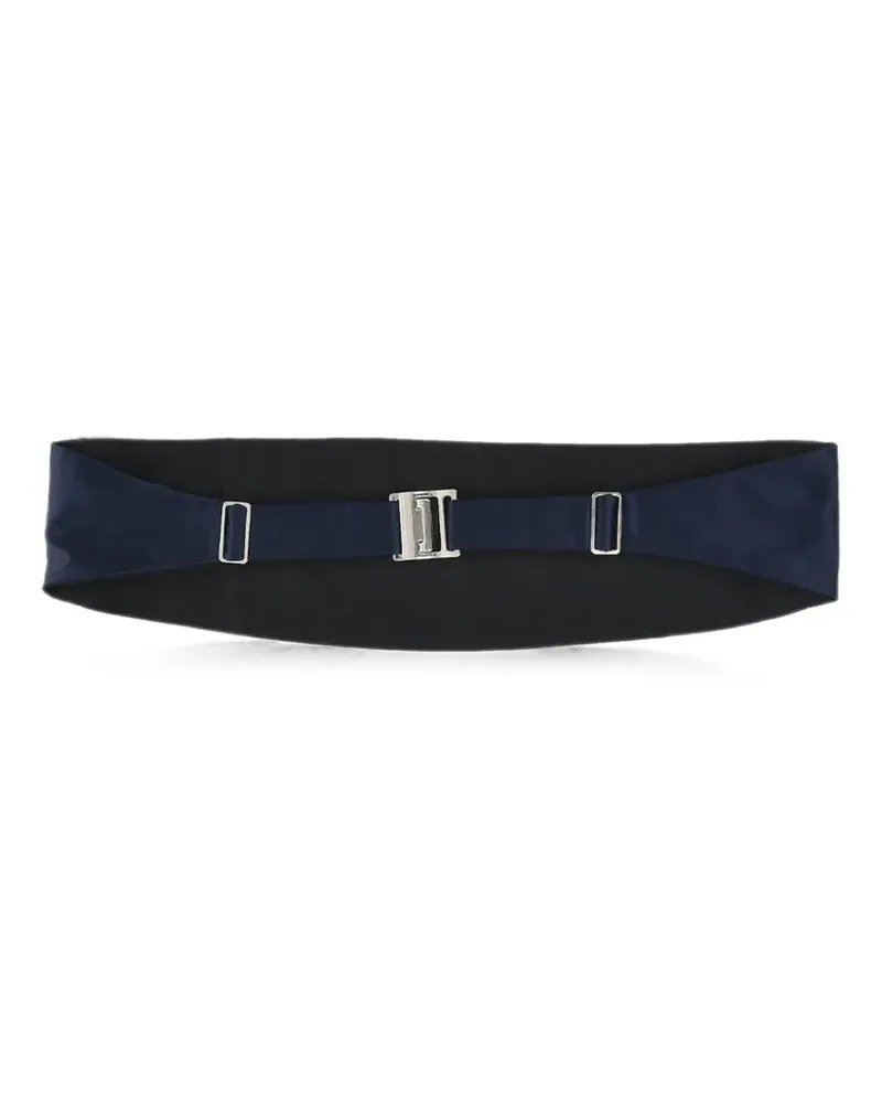 Corneliani pleated satin cummerbund - Blau Blau