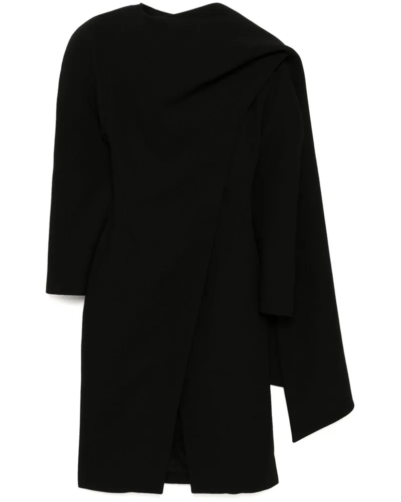 Thierry Mugler Mantel mit Schal - Schwarz Schwarz