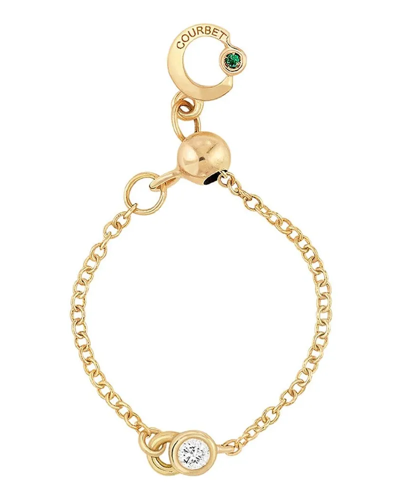 COURBET 18kt Gelbgoldring mit synthetischem Diamanten Gold