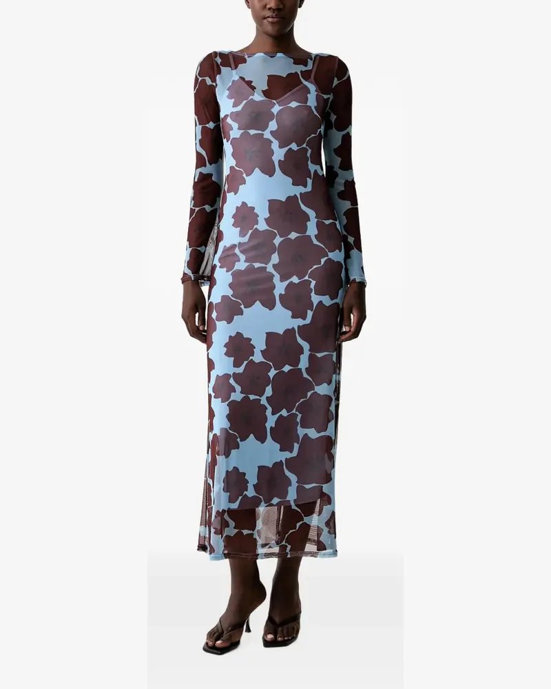 Never Fully Dressed Kleid mit Blumenmuster - Blau Blau