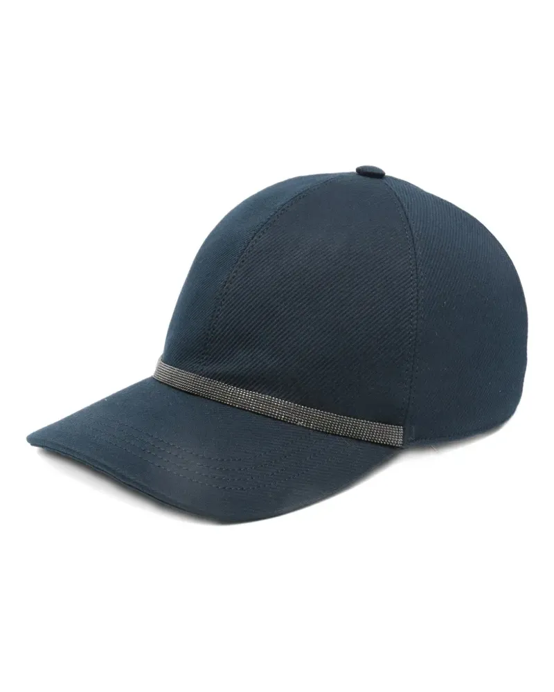 Brunello Cucinelli Monili-embellished baseball cap - Blau Blau
