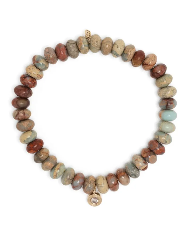 Sydney Evan Perlenarmband mit 14kt Gelbgoldanhänger mit Diamant - Mehrfarbig Mehrfarbig